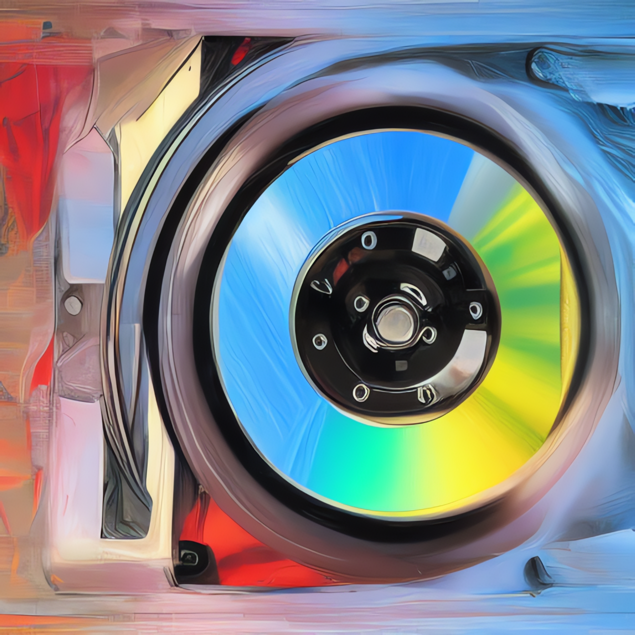 Abstract image of magnetic tape reel