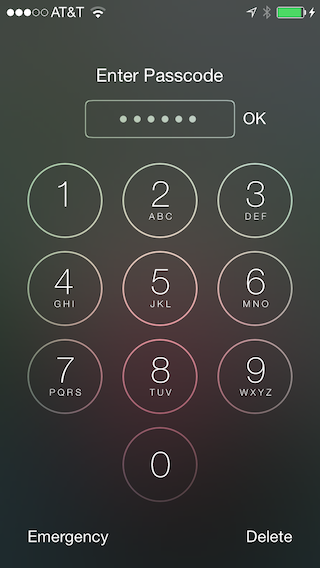 Lock screen with long numeric keyboard